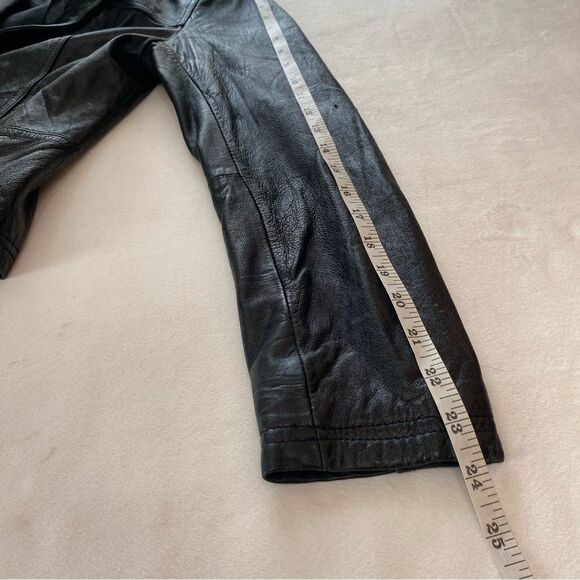 Y2K Wilson Vintage Maxima Black Leather Jacket Size Small - Picture 15 of 15